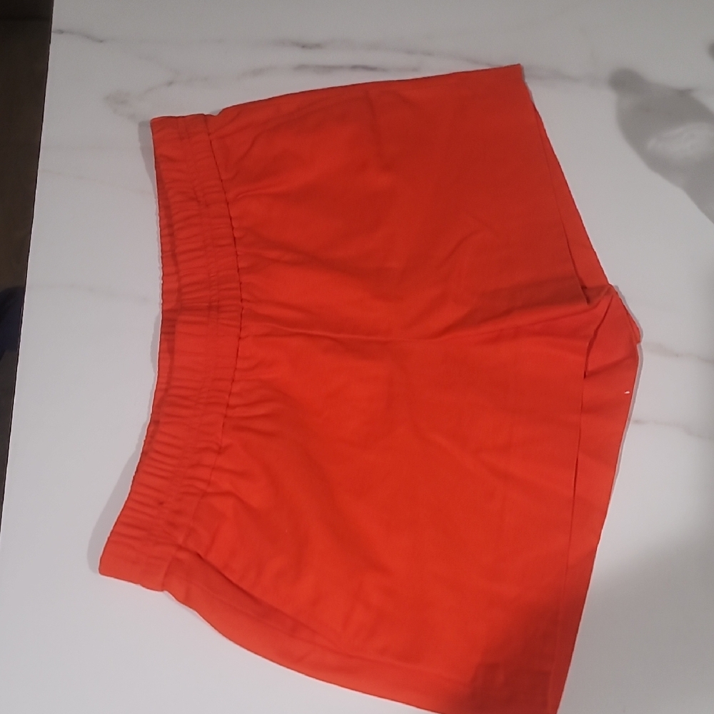 J. Crew Women's Red Shorts. Elastic Waistband Pull On Shorts. Side Pockets Sz. 6